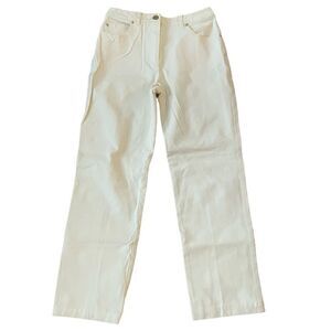 ST. John Sport Cream Denim Pants Jeans, high waist, size 4